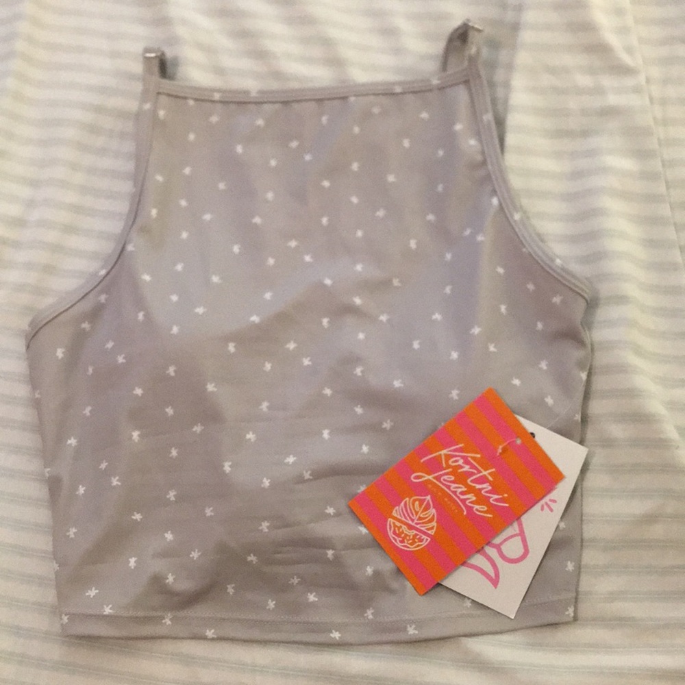 Kortni Jeane Squared Up Top (Beige Flake pattern)